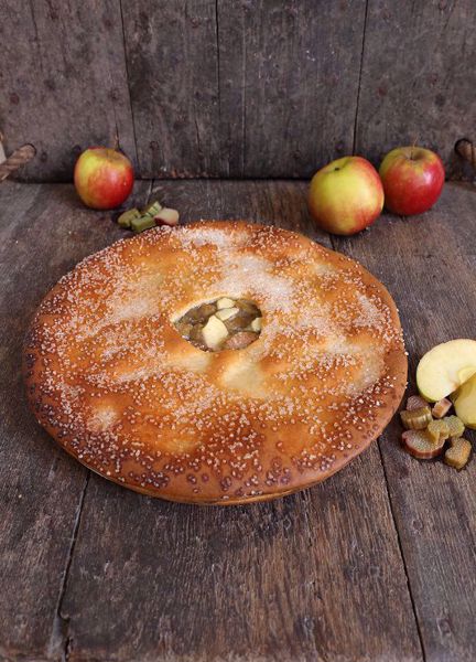 Afbeelding van Vegan (lactose vrije) Appel Rabarbervlaai (30 cm)