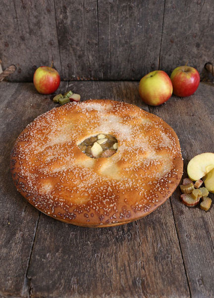 Afbeelding van Vegan (lactose vrije) Appel Rabarbervlaai (24 cm)